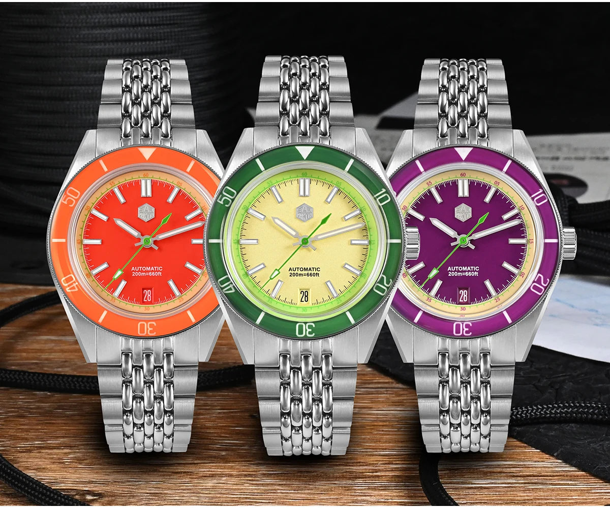 San Martin SN0116B-0/1/2 39.5mm Sapphire Crystal Seiko NH35